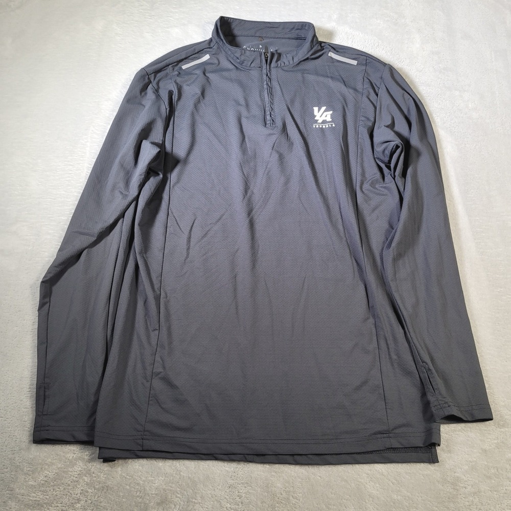 YoungLA Pullover Mens XL Gray Quarter Zip Mock Neck Model 805 Athleisure Gym Top